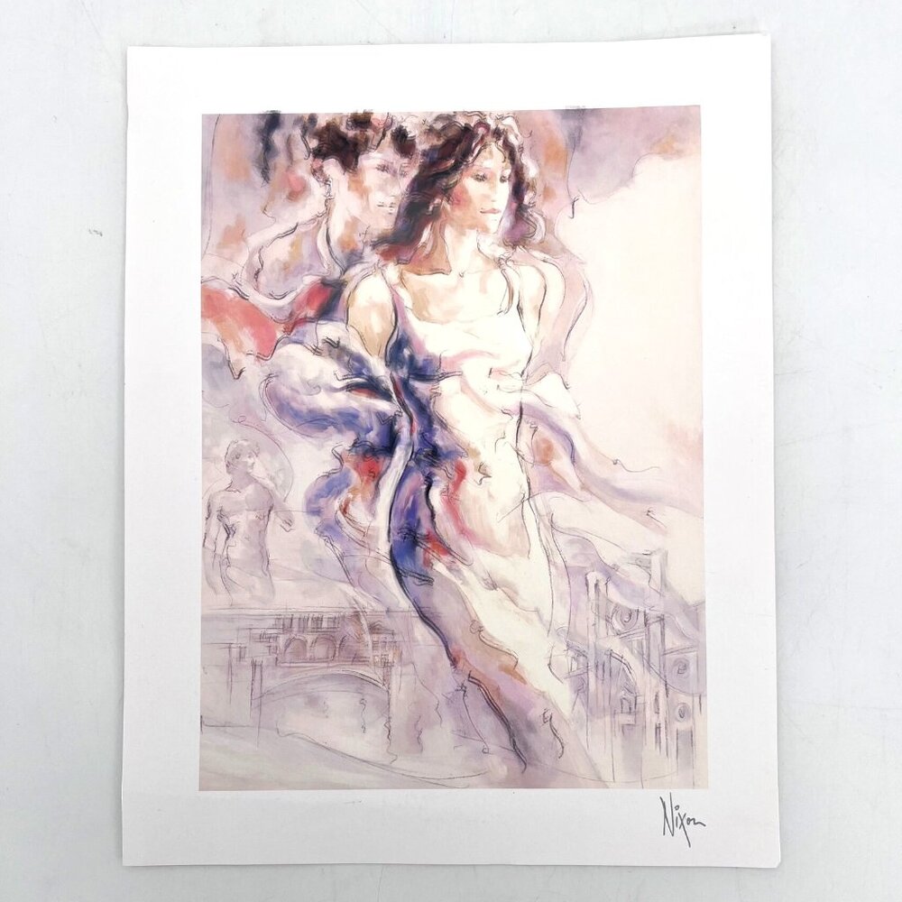 Peter Nixon Memories of Florence Seriolithograph Original Art Print 11.5"X9"